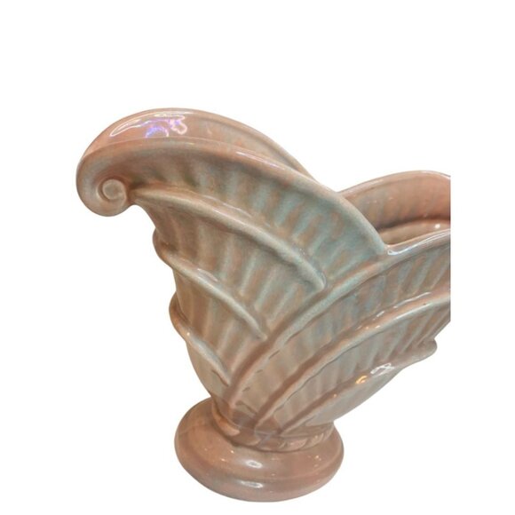 Artistic California 502 Pink Blue Fan Vase Art Deco Style Pottery 9"h x 12"h x 3 - Picture 9 of 10